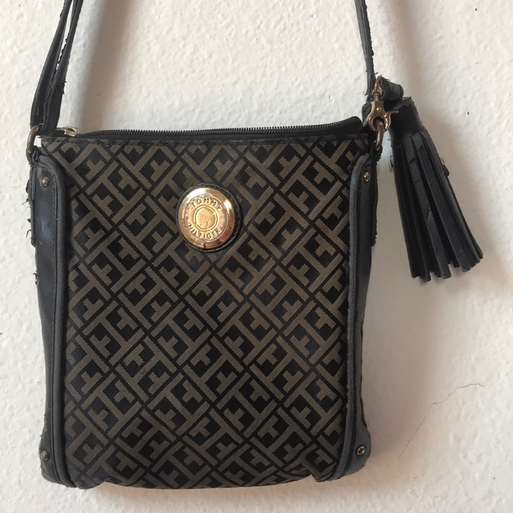 Tommy Hilfiger black crossbody with tassel
